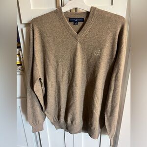Masters Clubhouse Collection 100% Cashmere Light Brown V-Neck Sweater